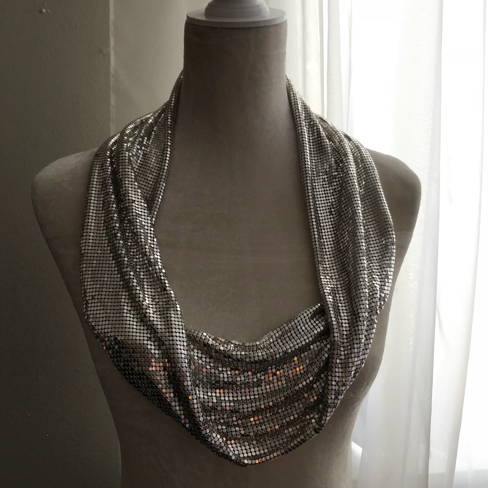Versatile silver metal mesh accessory. OBO.